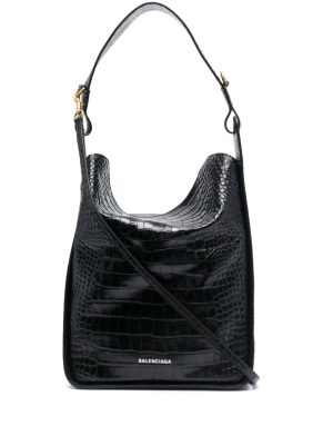Balenciaga small Barbes check-print clutch bag