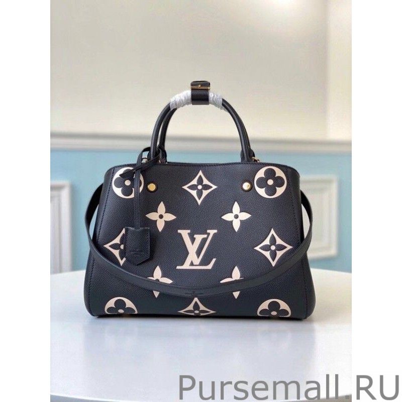 Montaigne MM Bag In Black Leather M45499 - Image 3