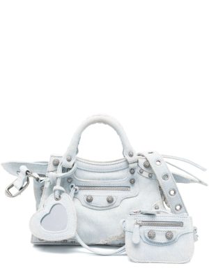Balenciaga mini Neo Cagole denim tote bag