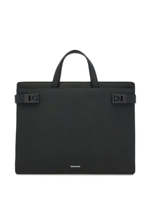 Ferragamo Gancini-buckle leather briefcase