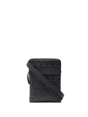 Ferragamo Gancini embossed messenger bag
