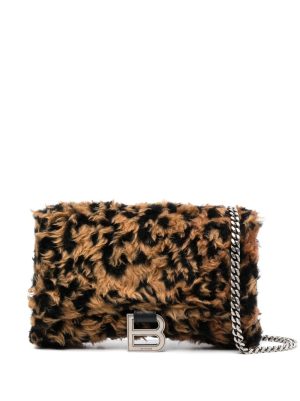 Balenciaga Hourglass fleece clutch bag