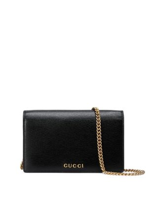 Gucci logo-lettering leather shoulder bag