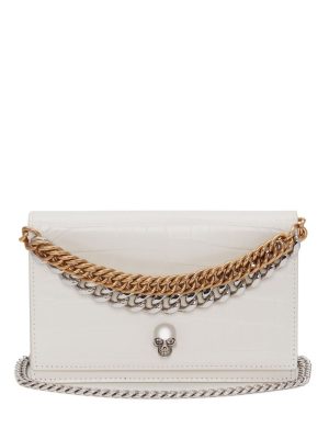 Alexander McQueen leather skull-stud bag