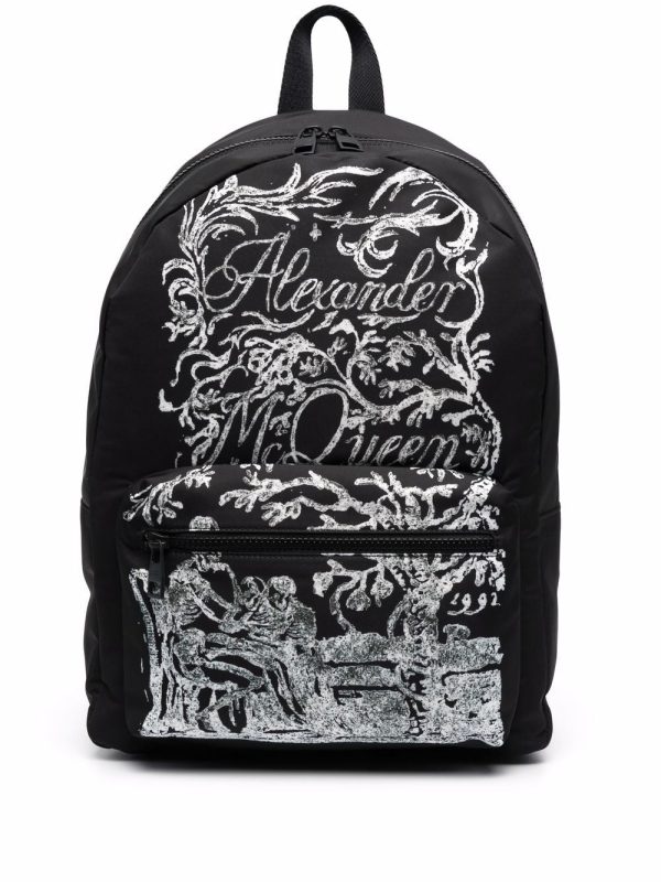 Alexander McQueen abstract-print backpack