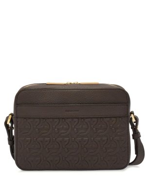 Ferragamo Gancini pebbled-texture shoulder bag