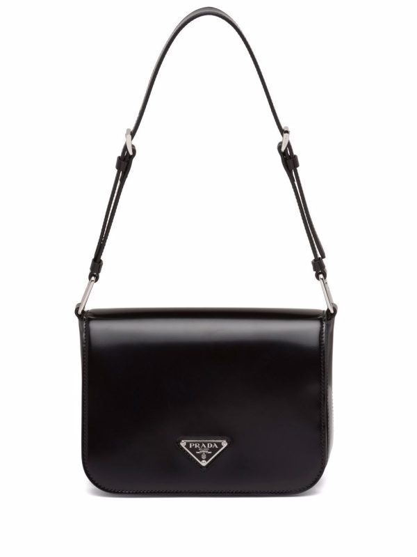 Prada brushed leather shoulder bag