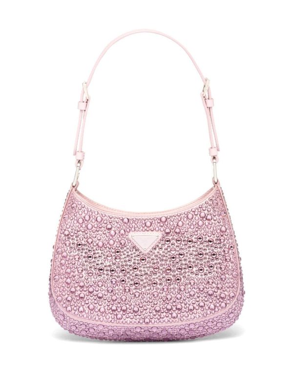 Prada Cleo crystal-embellished shoulder bag