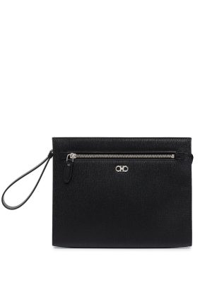 Ferragamo Gancini logo-embellished pouch