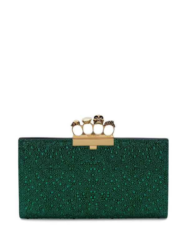 Alexander McQueen crystal-embellished knuckleduster clutch bag