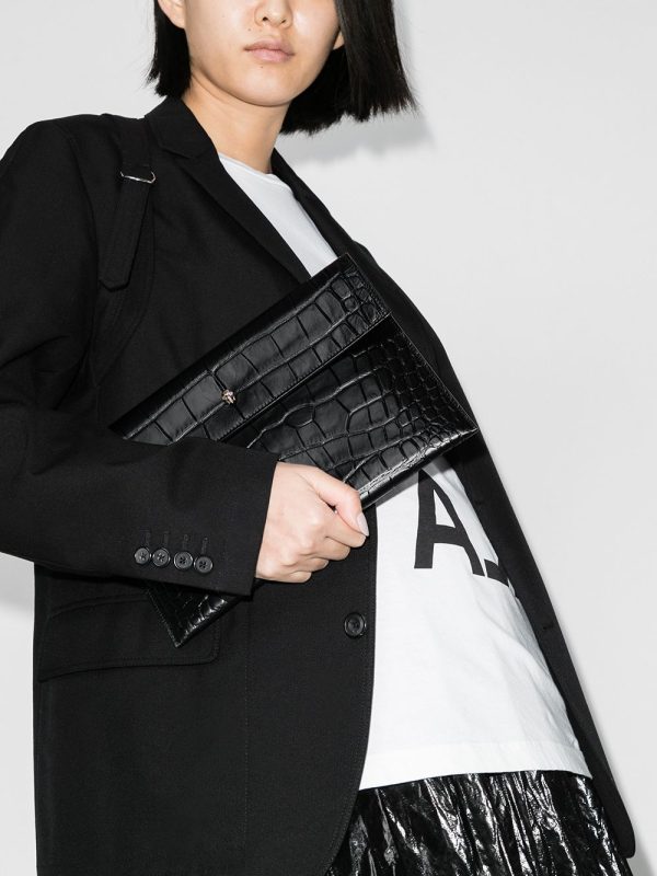 Alexander McQueen croc effect envelope clutch bag - Image 4