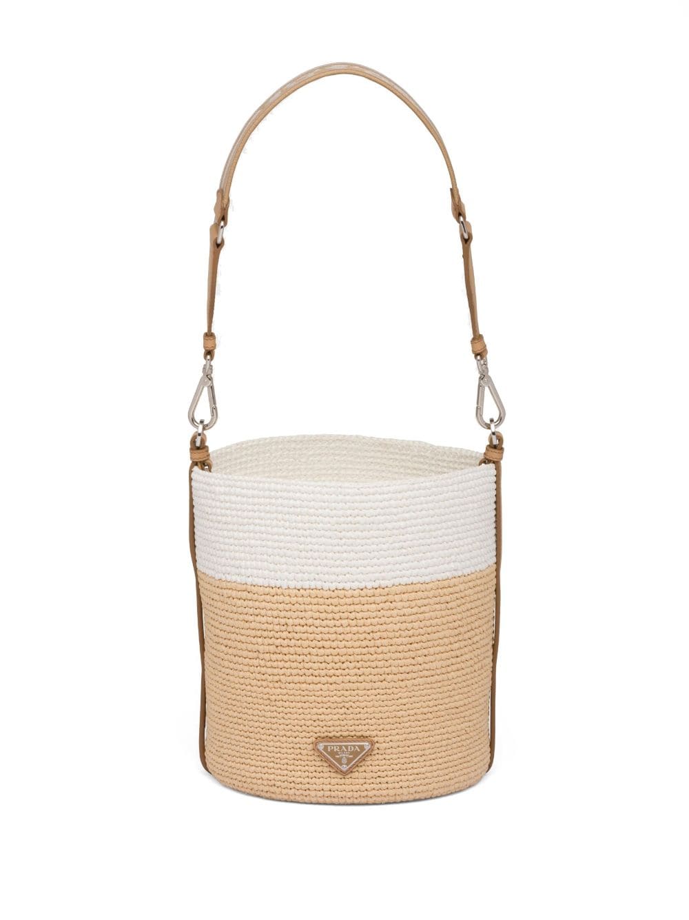 Prada logo-plaque bucket bag - Image 2