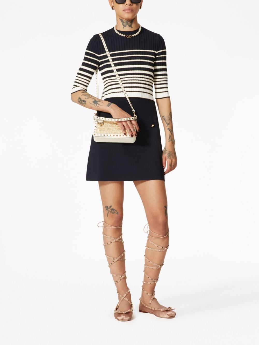 Valentino Garavani small Rockstud bouclé shoulder bag - Image 2