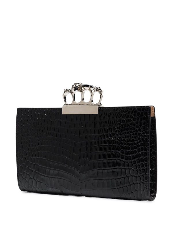 Alexander McQueen crocodile-embossed knuckleduster clutch - Image 5