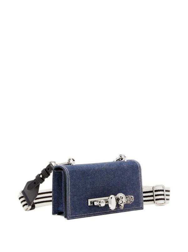 Alexander McQueen charm-embellished denim messenger bag - Image 4