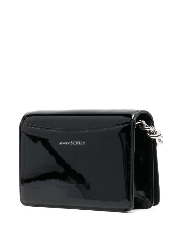 Alexander McQueen Four ring patent-leather tote bag - Image 4