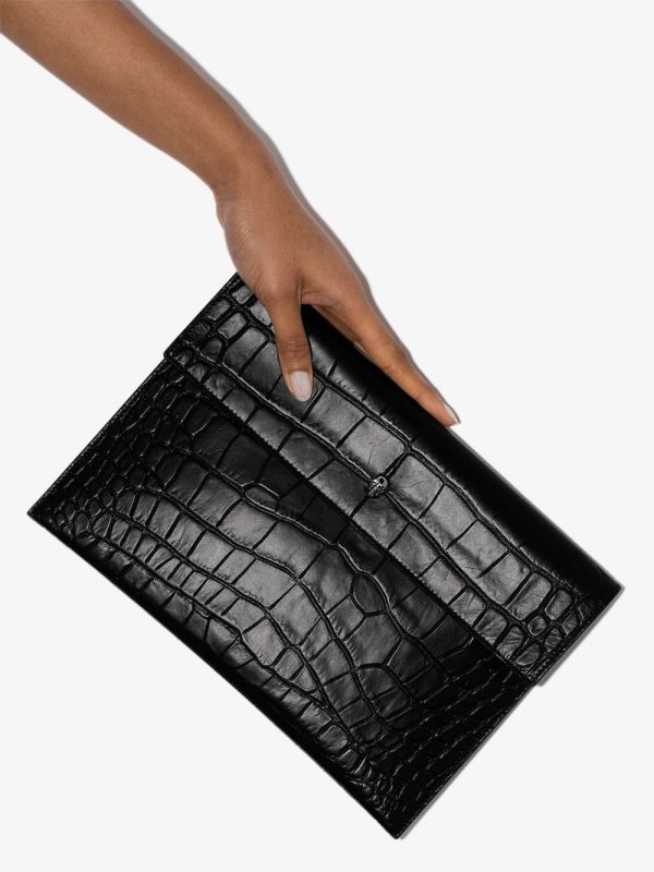 Alexander McQueen croc effect envelope clutch bag - Image 2