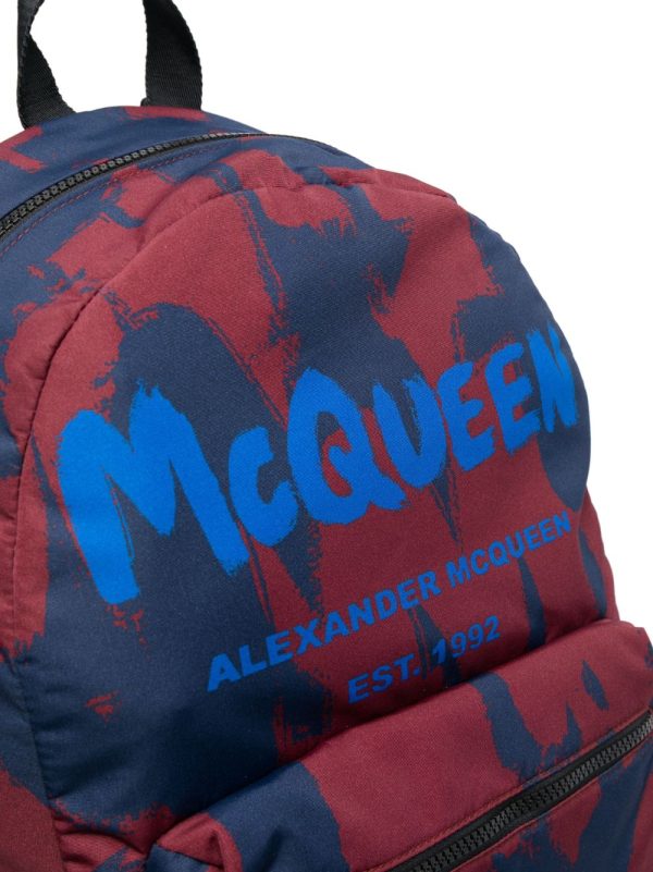 Alexander McQueen graffiti logo-print backpack - Image 3