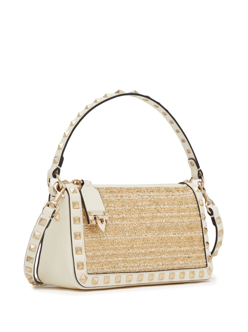 Valentino Garavani small Rockstud bouclé shoulder bag - Image 4