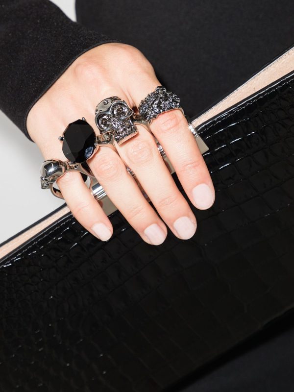 Alexander McQueen crocodile-embossed knuckleduster clutch - Image 2