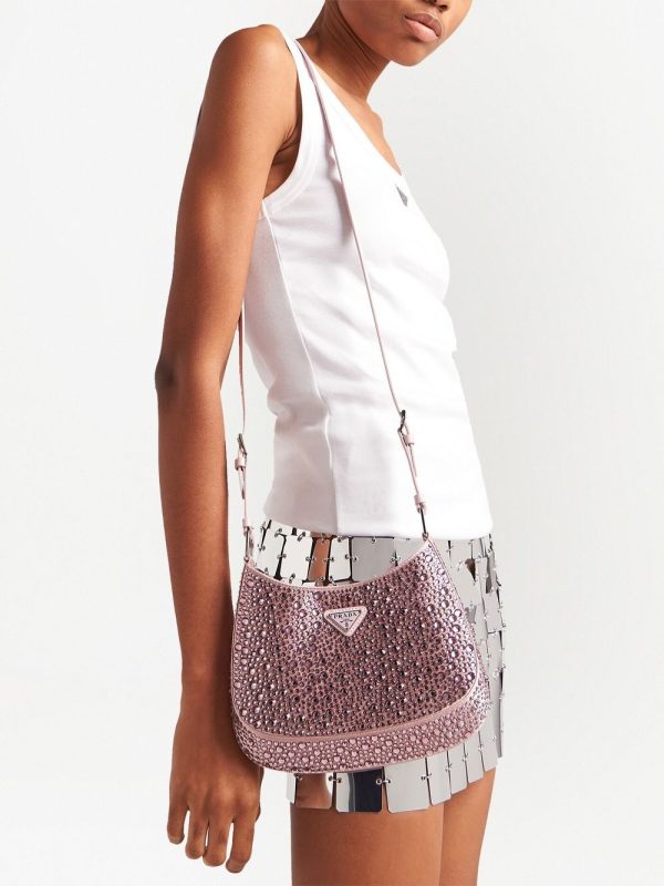 Prada Cleo crystal-embellished shoulder bag - Image 6